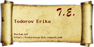 Todorov Erika névjegykártya
