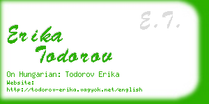 erika todorov business card